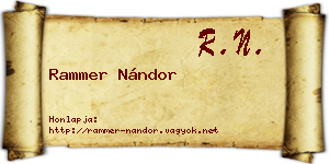 Rammer Nándor névjegykártya